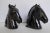 American Deco Pair of Ceramic Black Horse Head Bookends by Abingdon Pottery, 1940s For Sale - Image 4 of 11