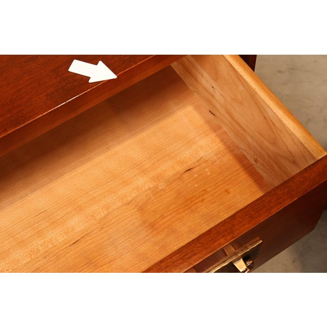 Stickley Mission Collection Pair Of Cherry Three Drawer Nightstands For Sale - Image 9 of 18