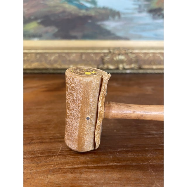 Vintage Rawhide Mallet With Wooden Handle - Mid-20th Century Leatherworking or Jewelry Tool. For Sale - Image 4 of 10