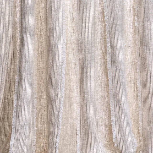Sample - Schumacher Tulum Casement Fabric in Flax For Sale