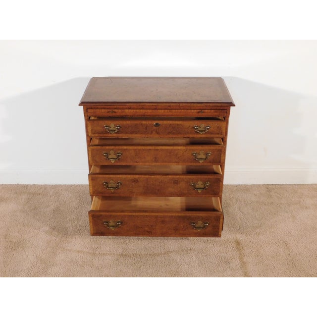 Baker Furniture Burled Walnut W Inlay 4 Drawer Chest W Pullout Drink Slide For Sale - Image 10 of 14
