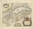 Antique Atlas Map of Geneva and Léman from Blaeu, 1642 For Sale