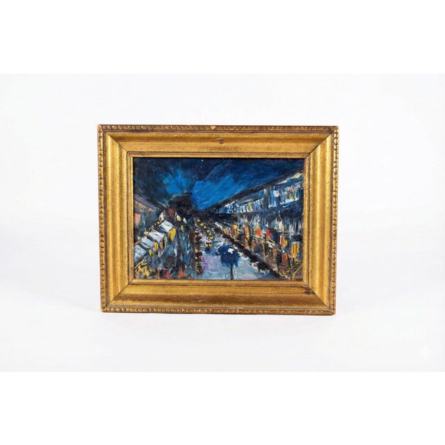 Cuca, Impressionist Night Street Scene, Oil Painting, Framed For Sale - Image 10 of 10