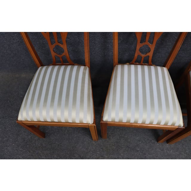 Brown Set of 10 Harden Chippendale Style Cherry Dining Chairs For Sale - Image 8 of 14