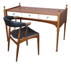 Vintage Desk and Chair, 1980s, Set of 2