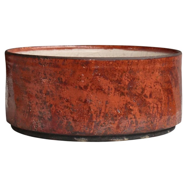 Large Scandinavian Modern Raku-Fired Stoneware Bowl by Inger Rokkjær, 2003 For Sale - Image 17 of 17