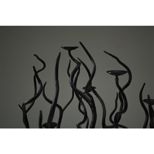 Brutalist Black Tree of Life Candleholder, 1970s For Sale - Image 4 of 9