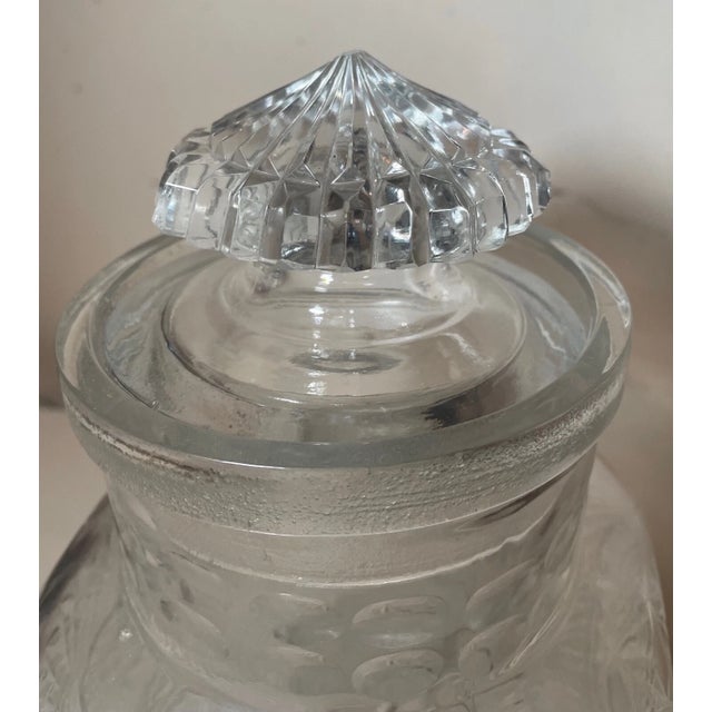 Large Antique Hand Etched Ornate American Brilliant Cut Cookie Biscuit Jar For Sale - Image 11 of 12