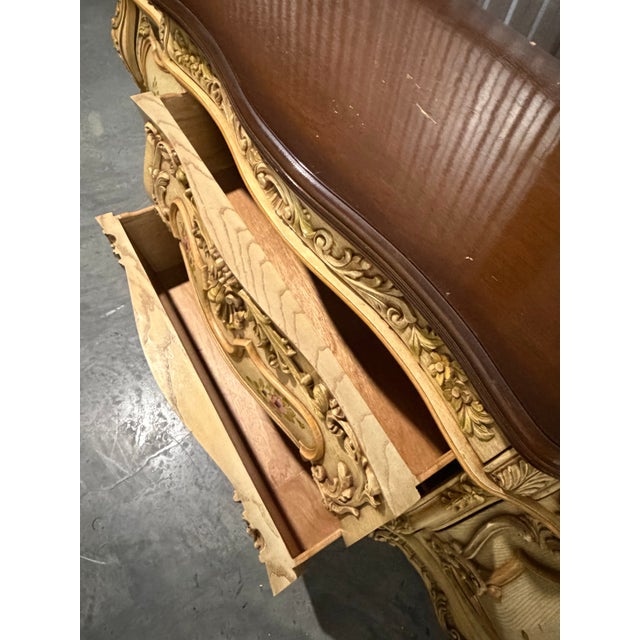 Mid 20th Century Ornate Italian Rococo Revival Hand-Painted Floral Dresser / Sideboard For Sale - Image 11 of 12