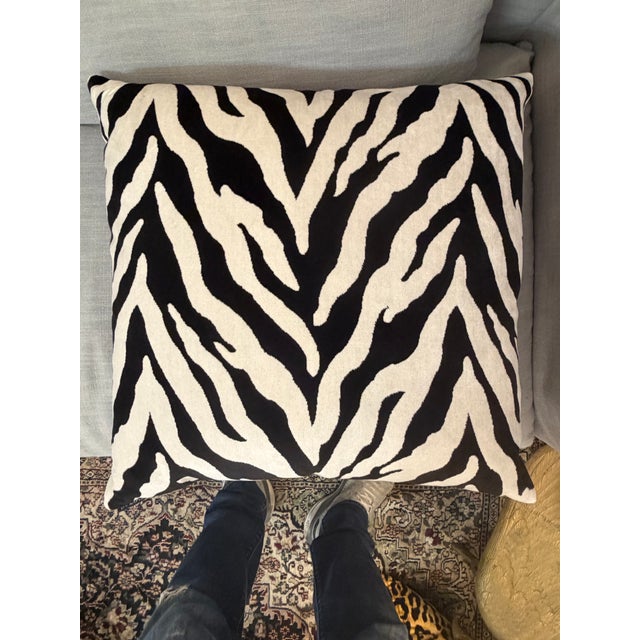 Textile Woven Zebra Print Pillow Solid Reverse Side For Sale - Image 7 of 8