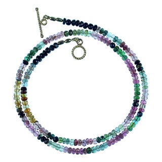 Ajd 21 Inch Elegant Multi Color Tourmaline Necklace For Sale