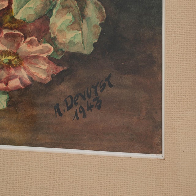 1943 Belgian Wall Art With Wooden Frame For Sale - Image 9 of 18