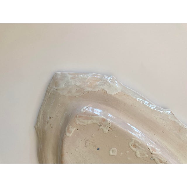 Antique White Antique French Faience Hb Quimper Large Fish Platter 24" 19th C. For Sale - Image 8 of 8