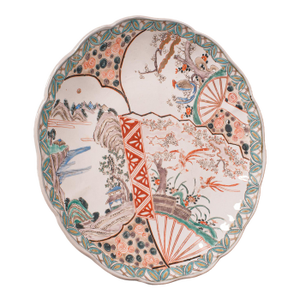 Antique Imari Fruit Plate, Japanese, Meiji Ceramic Decorative Charger, Victorian