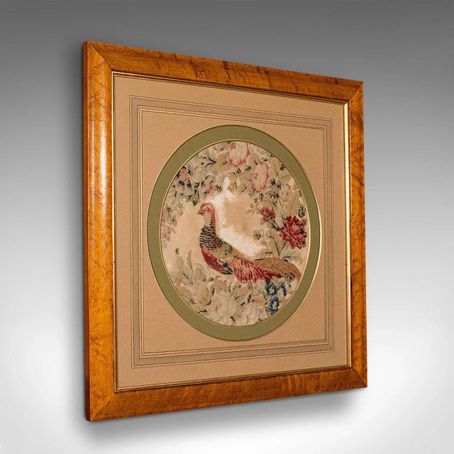 Brown 1870s Victorian Antique English Framed Needlepoint Scene, Stump Work Tapestry Panel For Sale - Image 8 of 8