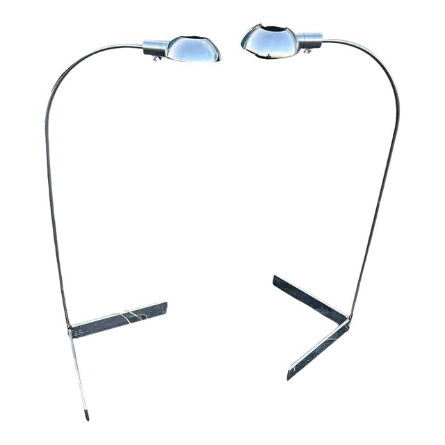 Cedric Hartman Stainless Steel Floor Lamps For Sale