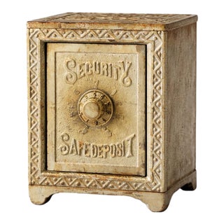 Antique 1888 Cast Iron Safe Bank J&e Stevens Security Deposit No 200 For Sale