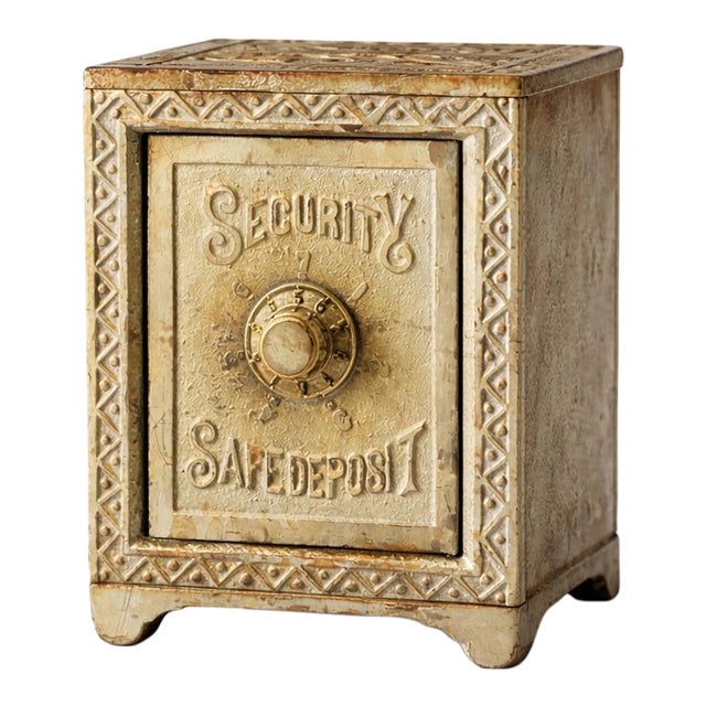 Antique 1888 Cast Iron Safe Bank J&e Stevens Security Deposit No 200 For Sale