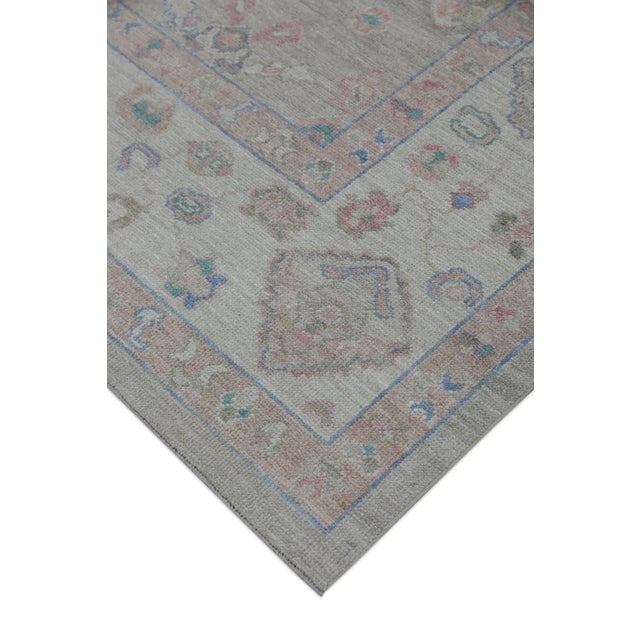 Modern Multicolor Handwoven Turkish Oushak Rug 9'2" X 12'3" For Sale - Image 3 of 9
