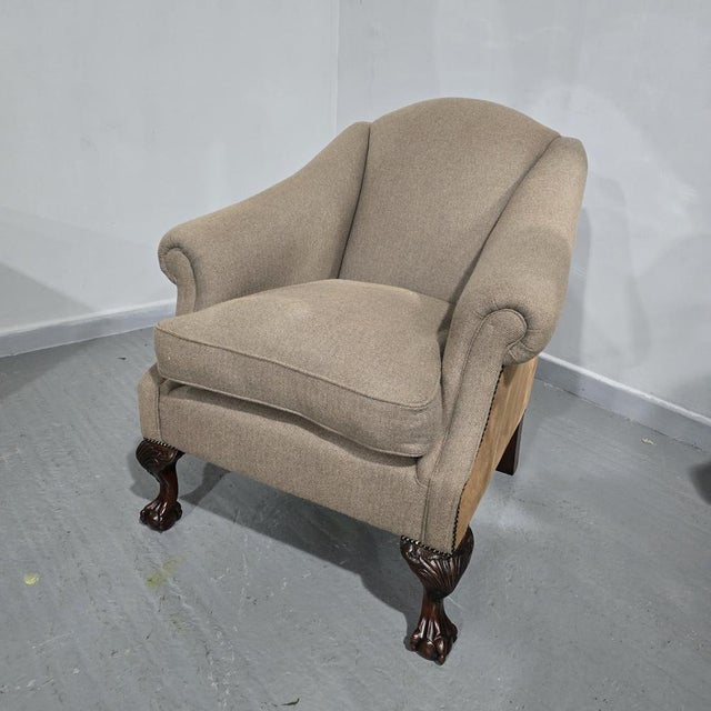 Brown Antique Mahogany Armchair, 1910s For Sale - Image 8 of 12