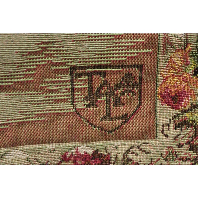 Jacquard Woven French Wall Tapestry Still Life Flowers & Mandolin by J&d For Sale - Image 11 of 12