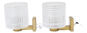 Brass and Glass Sconces by Carl Fagerlund for Orrefors, Sweden, 1960s, Set of 2