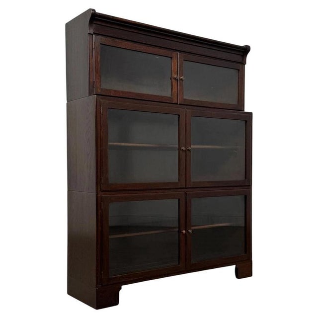 Antique English Oak Glazed Display Cabinet, 1900s For Sale - Image 12 of 12