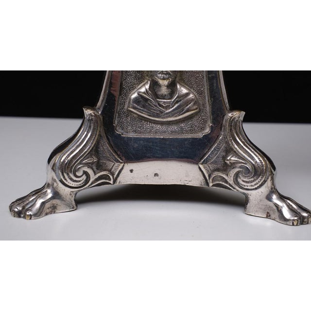Antique Silver-Plated Church Candleholders, France, 1850s, Set of 2 For Sale - Image 12 of 15