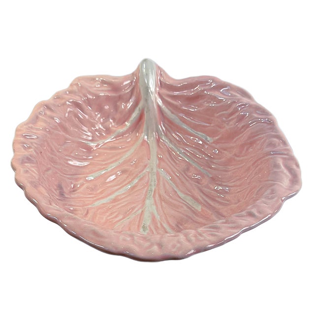 Blush Vintage Large Blush Pink Cabbage Ware Bowl For Sale - Image 8 of 8