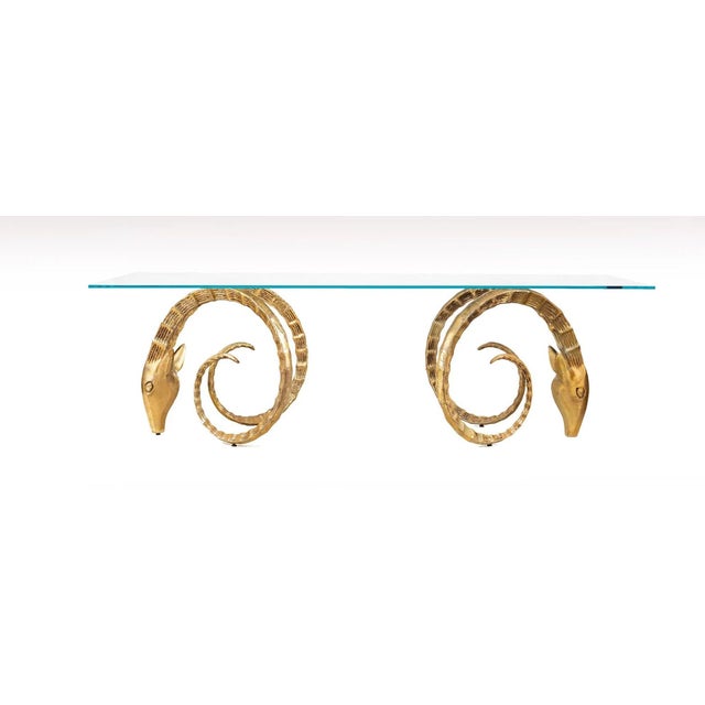 Rams Head Ibex Dining Table Hollywood Regency Glam 1970s For Sale - Image 17 of 18