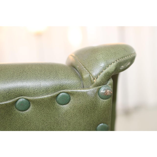 Mid-Century Italian Green Leatherette Armchair, 1950s For Sale - Image 10 of 14