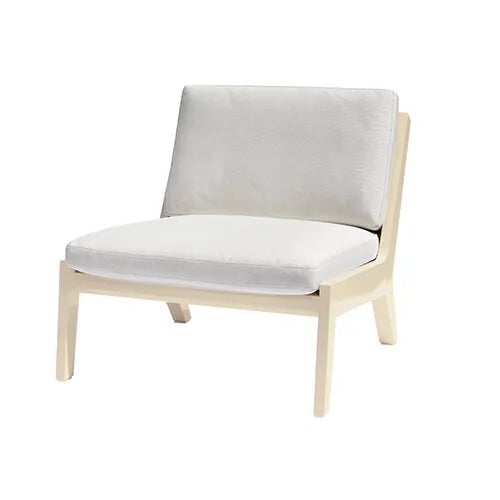 Portofino Outdoor Lounge Chair by the Drawing Room Atl - Handcrafted Mahogany in Premium Yacht Finish: Classic Beige - Modern Outdoor Furniture For Sale - Image 4 of 4
