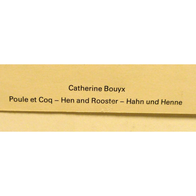 Late 20th Century Catherine Bouyx French Hen and Rooster Print For Sale - Image 6 of 8