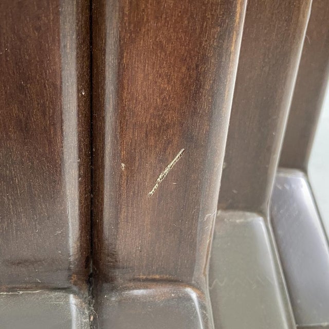 Italian Modern Wooden Coffee Table with Geometrical Base and Glass Top, 1970s For Sale - Image 17 of 18