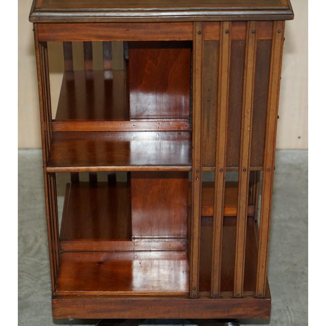 Victorian Walnut Revolving Bookcase with Drawers, 1880s For Sale - Image 11 of 14