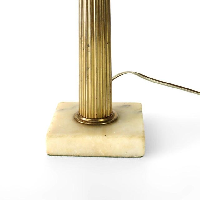 Antique Argand Neoclassical Brass, Crystal & Marble Solar Table Lamp C1840 For Sale - Image 9 of 10