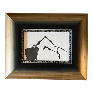 Contemporary Original Abstract Ink Painting Framed For Sale