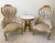 Victorian Style Kimball Style Tufted Gold Upholstered Pair of Parlor Chairs Vintage For Sale - Image 9 of 10
