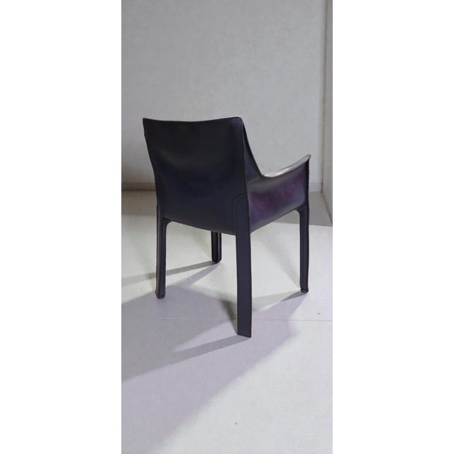 Cab 413 Armchairs in Leather by Mario Bellini for Cassina, 1990, Set of 6 For Sale - Image 15 of 18