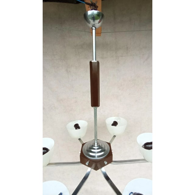 Art Deco Chandelier, 1940s For Sale - Image 13 of 18