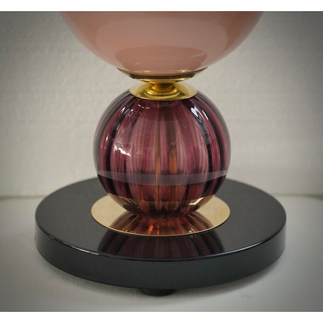 2000 - 2009 Vintage Table Lamp in Art Glass and Brass, 2000 For Sale - Image 5 of 9