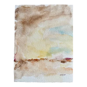 “Sepia 2” Original Impressionistic Watercolor Painting by Jack Follmer -