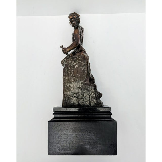 1950s Bronze Sculpture 'Self Made Man" by Bobbie Carlyle on Marble Base For Sale In Phoenix - Image 6 of 11
