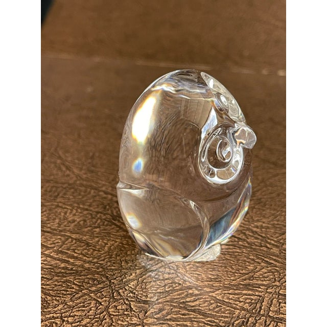 Gustavian (Swedish) Signed Steuben Clear Crystal Owl Figurine For Sale - Image 3 of 12