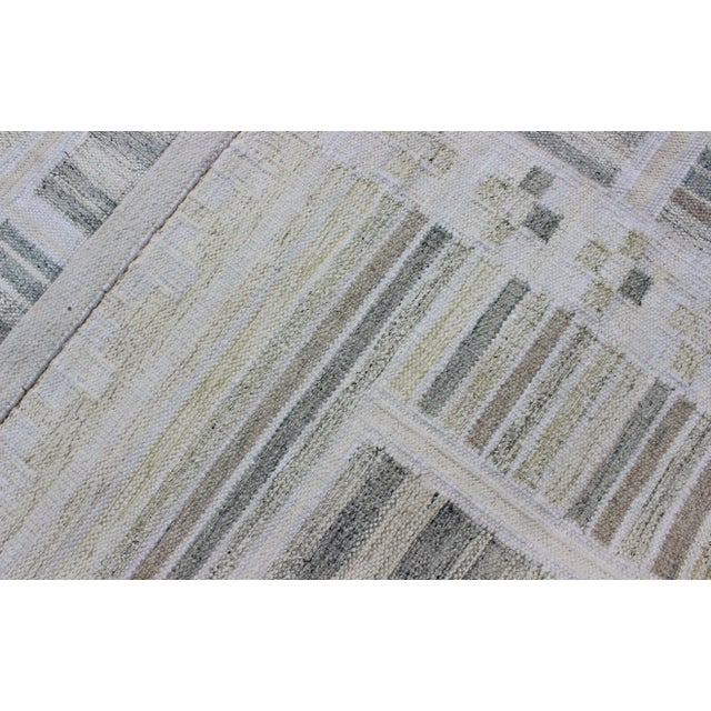 Neutral Modern Scandinavian Flat-Weave Rug by Keivan Woven Arts 9'4 X 11'9 For Sale - Image 11 of 11