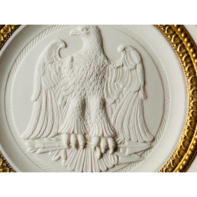 Italian Bisque Porcelain Grand Tour Style Plaque With Gilt Border | Mid-20th C. For Sale - Image 14 of 18