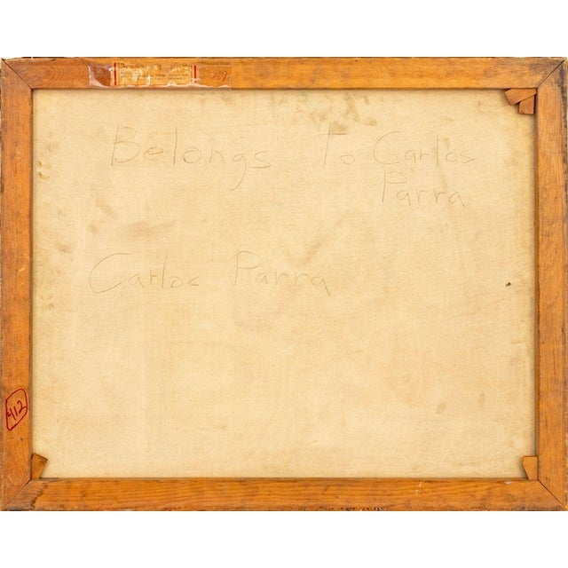 Carlos Parra Seated Nude Oil on Canvas, 1967 For Sale - Image 4 of 7