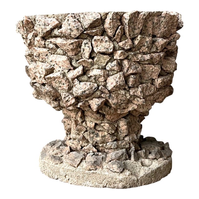 Vintage Stone Aggregate Planter For Sale