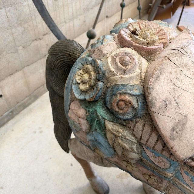 Continental Decorative Carousel Horse Hand Carved Circa 1900 55" Tall For Sale - Image 15 of 17