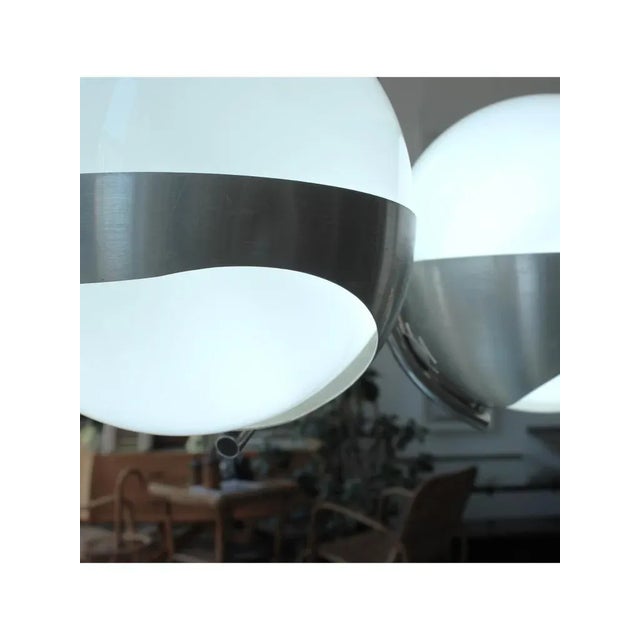 3-Light Chandelier in Glass and Stainless Steel from Lamperti, 1970s For Sale - Image 11 of 16